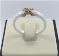 Anello Donna Oro Donna in Ceramica Diamante 0.04 Ct DRAF2660.004-12